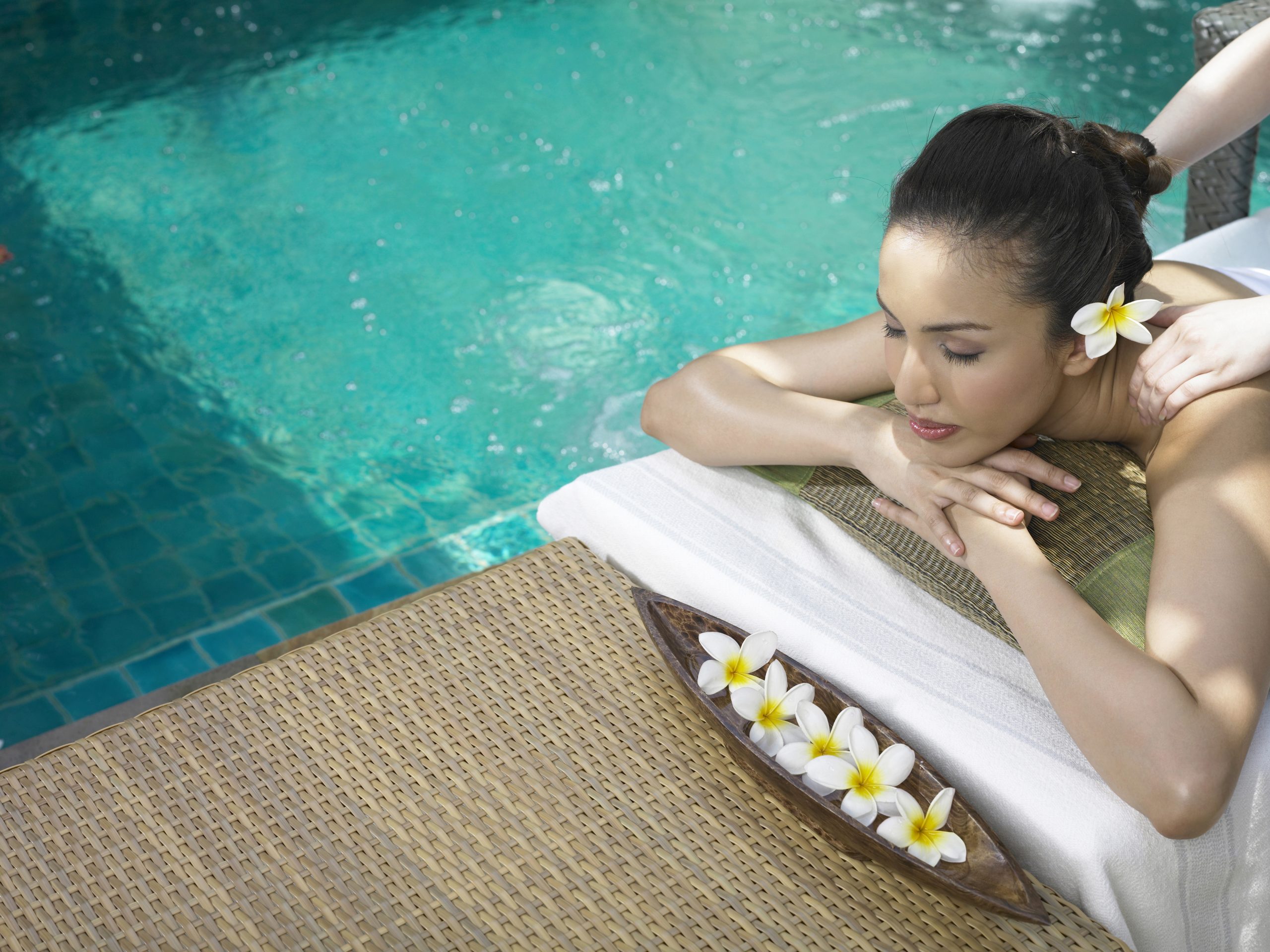 Spa massage poolside